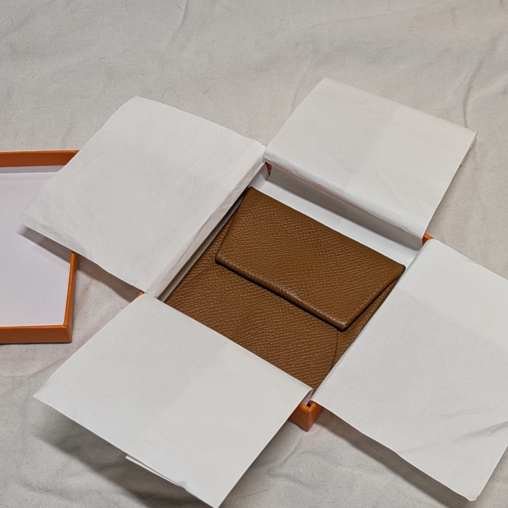 SOLD DO NOT BUY Hermes Gold Bastia Leather Change Wallet Coin